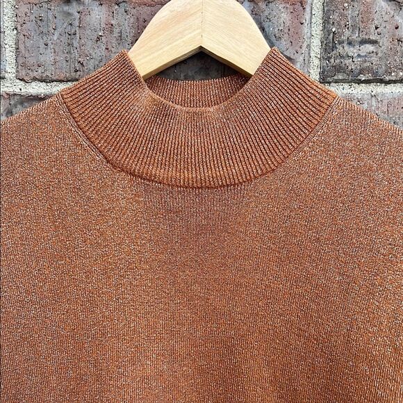 Coldwater Creek Women’s Chic Sparkle Copper Fall Sleeveless Knit Top M - Picture 5 of 14